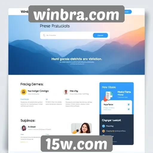 Interface do usuário do winbra.com é fácil de navegar